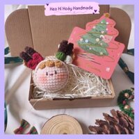 Hộp quà tặng mochi Giáng sinh bằng len by Heo Hí Hoáy, quà tặng noel, móc khóa giáng sinh