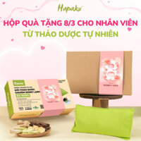 Hộp Quà Tặng Nhân Dịp 8/3 Dành Tặng Nhân Viên Nữ Từ Thảo Dược Tự Nhiên HAPAKU, Gối Chườm Nóng Giảm Đau Bụng Kinh