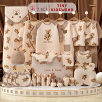 Hộp Quà Tặng Set Đồ Sơ Sinh, Set Quà Đầy Tháng Bé Trai Bé Gái Hình Gấu Bông [8037]