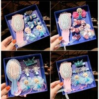 Hộp quà tặng sinh nhật siêu xinh cho bé, sét kẹp tóc kèm lược cho công chúa nhỏ