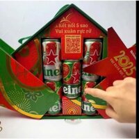 Hộp quà tặng Tết bia Heineken cao cấp 2025 - hộp quà tặng tết bia heineken