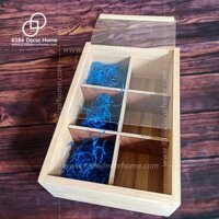 Hộp quà tết, khay gỗ gói quà, Hộp đựng đồ 6 ngăn mặt mica trong suốt - Pallet gỗ thông (nhận kích thước theo yêu cầu)