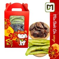 [Hộp quà Tết Mèo Thần Tài] Hộp 500gr mix mứt Bưởi Thái và Cóc Thái sấy dẻo hộp quà có tay xách