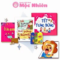 Hộp quà Tết tưng bừng cho bé độ tuổi 5+ gồm sách và set đồ chơi dân gian Ô ăn quan