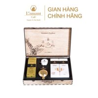 Hộp quà trang trọng: 2 hộp cà phê nguyên chất 100% Arabica và Robusta rang xay nguyên chất pha phin- L'amant Café