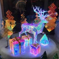 Hộp quà trong suốt đèn led màu The Elf Décor dùng để trang trí giáng sinh lung linh.