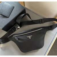 [Hộp quà] Túi đeo thắt lưng thời trang bằng prada Nylon chất lượng cao Túi đeo chéo thể thao thông thường Unisex