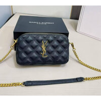 [Hộp quà] Túi đựng máy ảnh hai lớp Ysl Caviar thời trang Da cừu chất lượng cao Túi đeo chéo nữ sang trọng
