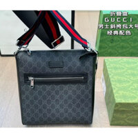 [Hộp quà] Túi xách da thật Gucci thời trang Túi đeo vai rộng pvc chất lượng cao Túi xách nam công sở thông thường