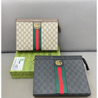 [Hộp quà] Túi xách nam Gucci Ví dài bằng da PVC chất lượng cao Túi đựng ly hợp công sở thông thường