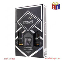 HỘP QUÀ VANG PASSION – 2 chai 1 ly thủy tinh