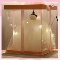 Hộp quà váy cưới mini (hộp hồng) - kèm ảnh thật - hàng sẵn