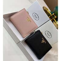 [Hộp quà] Ví da prada thời trang pvc chất lượng cao Hộp đựng thẻ hai lần ly hợp nữ