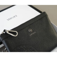 [Hộp quà] Ví dây kéo Versace thời trang Da bò chất lượng cao Phong cách kinh doanh Ly hợp nam