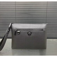 [Hộp quà] Ví dây kéo Versace thời trang Da bò chất lượng cao Phong cách kinh doanh Ly hợp nam