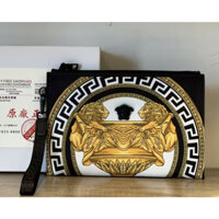 [Hộp quà] Ví dây kéo Versace thời trang Da chất lượng cao Ly hợp nam công sở thông thường