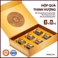 Hộp quà yến chưng THỊNH VƯỢNG 3 VỊ 6 hũ