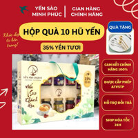 HỘP QUÀ YẾN SÀO 10 HŨ, HỘP QUÀ YẾN SÀO KHÁNH HÒA 35%, CÓ THỂ CHỌN VỊ, HỘP QUÀ BIẾU TẶNG TẾT, YẾN HŨ CHƯNG SẴN