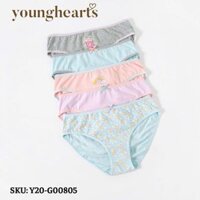 Hộp quần lót nữ nhãn hiệu Young Hearts, dạng midi, 5 cái/ hộp Y20-G00805