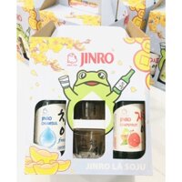 Hộp quà_Soju Hàn Quốc Jinro gồm 5 chai và 2 Ly
