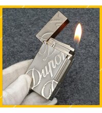 Hộp Quẹt Bật Lửa Gas Đá S.T Dupont D92 Thiết Kế Họa Tiết In Logo Chéo Độc Đáo - Dùng Gas Đá Cao Cấp