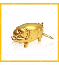 Hộp Quẹt Bật Lửa Gas Móc Khóa Hình Con Heo Vàng Đẹp Độc Lạ Dùng Gas Cao Cấp