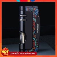 Hộp quẹt Bật Lửa Khò 1 tia Kèm Đục dùng gas cao cấp, lửa bền bỉ BCZ 487 - Mầu Đen