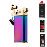 Hộp Qụet Bật Lửa Xăng Đá Đẹp Độc Lạ CF205 Họa Tiết Màu Trơn  Giao Màu Ngẫu Nhiên   Tặng Xăng Bấc Đá Chuyên Dụng Cho Bật Lửa