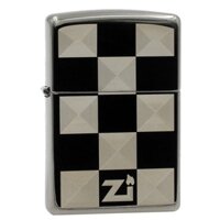 Hộp quẹt, bật lửa ZIPPO màu đen kẻ Caro, Kim Ánh nhập hàng cao cấp vỏ bằng đồng có dán tem đỏ