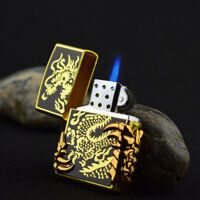 Hộp Quẹt Hình Con Rồng - Lửa Khò Vàng Phối Đen