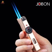 Hộp quẹt khò Jobon chính hãng, 2 tia khò mạnh mẽ, cửa sổ hiện gas, đánh đá kết hợp cùng khí gas độc