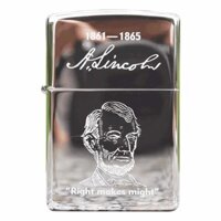 Hộp quẹt Zippo USA cao cấp khắc hình Tổng thống A.LINCOLN