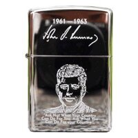 Hộp quẹt Zippo USA khắc Tổng thống MỸ John Kennedy