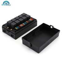 Hộp Rơle cầu chì 15 chiều OPENMALL DC12V / 24V với 10 Rơle Khối cầu chì 4 chân hoặc 5 chân Rơle cho ô tô Marine RV Boat P4U8