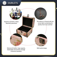 Hộp Rương Kho Báu Họa Tiết Bướm Hồng Tinh Tế Bằng Gỗ Retro Da PU Bảo Quản Cho Bé Gái Nữ 【Ourlets】