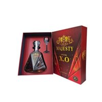 HỘP RƯỢU MAJESTY XO PHÁP 700 ml và LY KIỂU