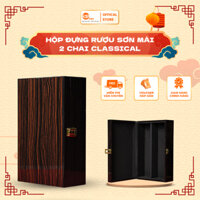 Hộp Rượu Sơn Mài Mặt Phẳng Vân Gỗ Bóng Không Phụ Kiện Epvina Box
