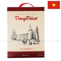 Hộp Rượu Vang Đỏ Đà Lạt Classic Ladofoods 12% Vol 3L