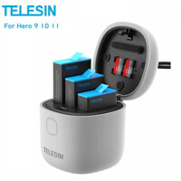 Hộp Sạc Pin Nhanh 3 Ngăn 1750mah li-ion Cho gopro hero 9 10 11 12 gopro hero 9 10 11 12