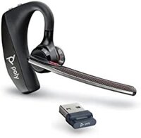 Hộp sạc và tai nghe không dây Poly Voyager 5200 UC (Plantronics) - Tai nghe một tai chống ồn - Kết nối Bluetooth - Hỗ trợ Teams, Zoom - Bán độc quyền trên Amazon