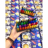 Hộp sáp màu HỮU CƠ chính hãng Deli - hình tàu vũ trụ siêu xinh