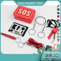 Hộp  Sinh Tồn Nhôm 7 Món- Hộp Chống Nước Thích Hộp Cấm trai - Thử Thách Sinh Tồn