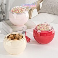 Hộp Snack UNIOFF, Khay Trái Cây Trong Suốt Tròn, Đa Năng Có Nắp Hộp Đựng Thực Phẩm Bằng Nhựa Phòng Khách