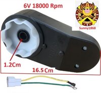 Hộp số cho ô tô điện trẻ em Motor RS 390 trục 1.2Cm 6 hoa 6V 18000 Rpm, 12V 16000 Rpm 20000rpm Kèm giắc cắm điện