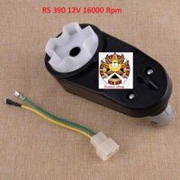 Hộp số cho ô tô điện, xe trẻ em động cơ motor RS 390 12V 16000rpm 5 hoa kèm giắc cắm. Bánh răng thứ 2 bằng thép