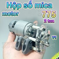 Hộp số giảm tốc mica 2 tua motor 775, Hộp số, Hộp số Mica Vs1 bánh răng kim loại, hop so 775, hs, hs775, hop so, gearbox