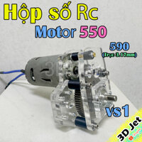 Hộp số giảm tốc motor 550 590, Hộp số 550 590, Hộp số Rc, Hộp số Mica Vs1 bánh răng kim loại, hop so 550 590, hs, hs550