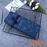 Hộp socola hình chữ nhật 12 viên màu xanh ánh sao