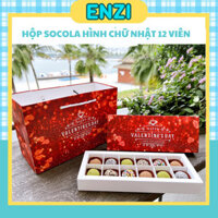 Hộp Socola Truffle Chữ Nhật 12 Viên Enzi Quà Tặng Người Yêu Valentine Siêu Ngon Ít Ngọt Ý Nghĩa Kèm Hộp Thiệp Giá Sỉ