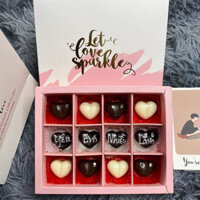 Hộp Socola Valentine 12 Viên AVY Quà Tặng Người Yêu Ý Nghĩa Siêu Ngon Ít Ngọt Tặng Kèm Thiệp Và Túi Giá Sỉ